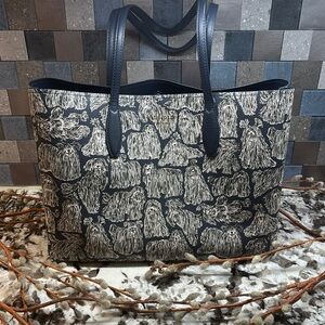 Kate Spade Black and White Tote with Organic Pattern